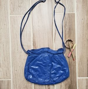 Vintage Blue Leather Purse